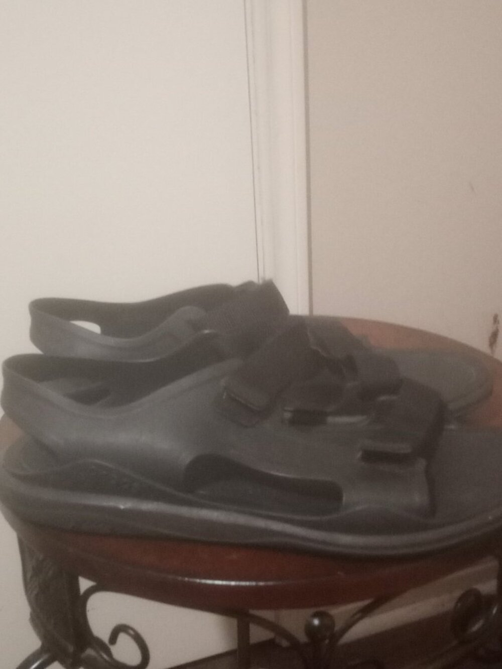 crocs swiftwater River Men’s Black Rubber Sandals With Adjustable Straps Sz. 13.